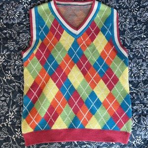 plaid multicolored sweater vest